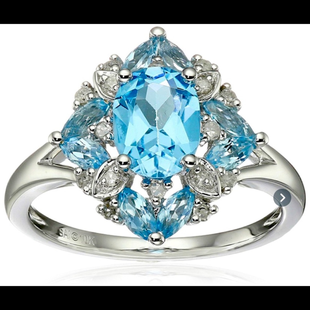 S925 Baby Blue Sapphire Size 10